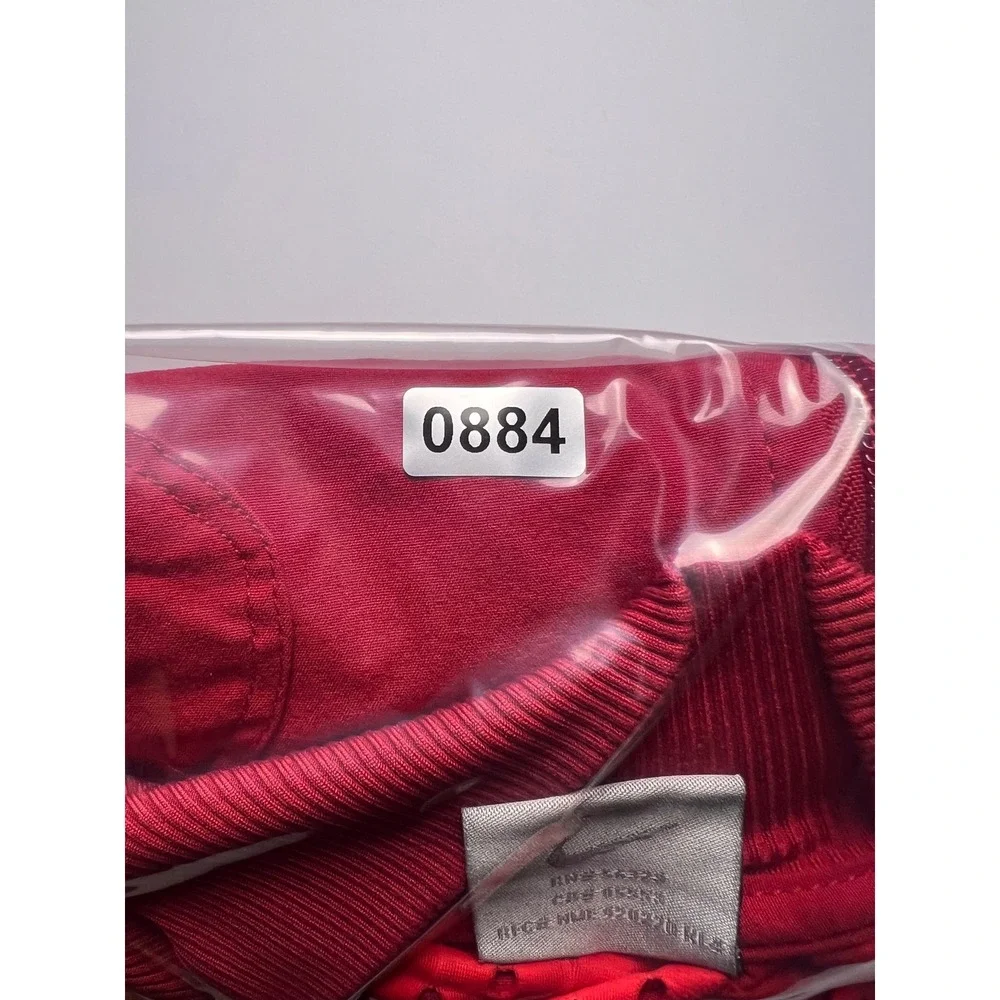 Nike Track Jacket Womens XL Red Full Zip Mesh Lined Ribbed Trim Bomber Style